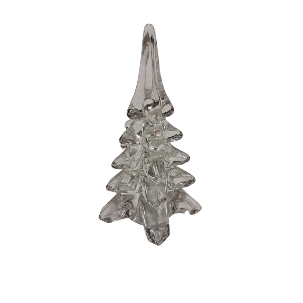 Vintage Blown Glass Christmas Tree Clear 4 1/2 Inches‎